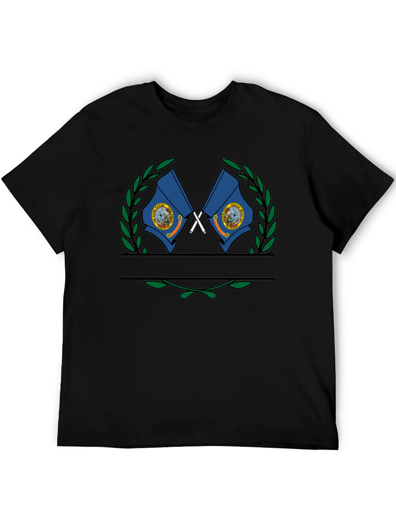 Idaho State Flag Crest Black T-Shirt