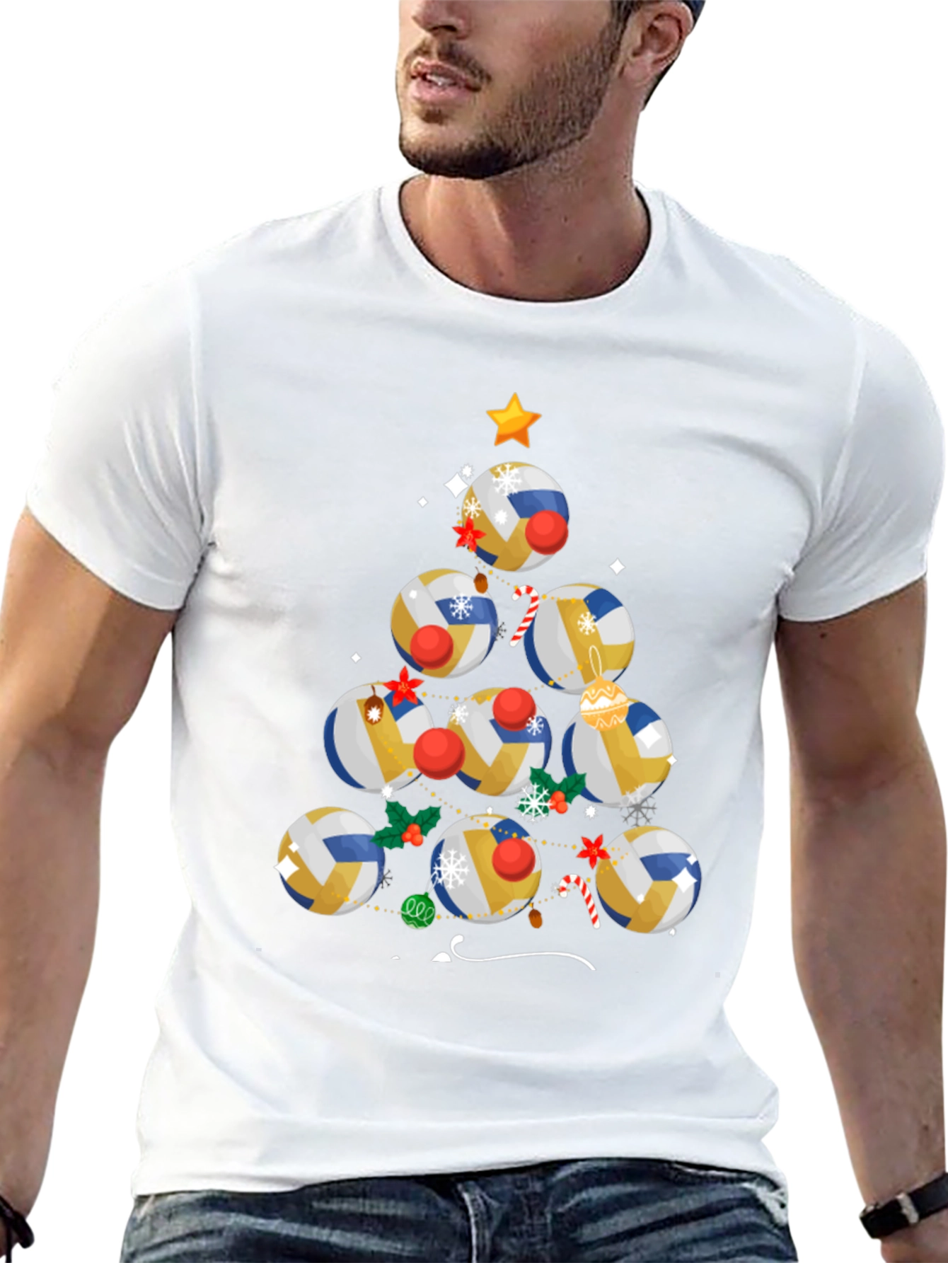 Volleyball Christmas Tree T-Shirt