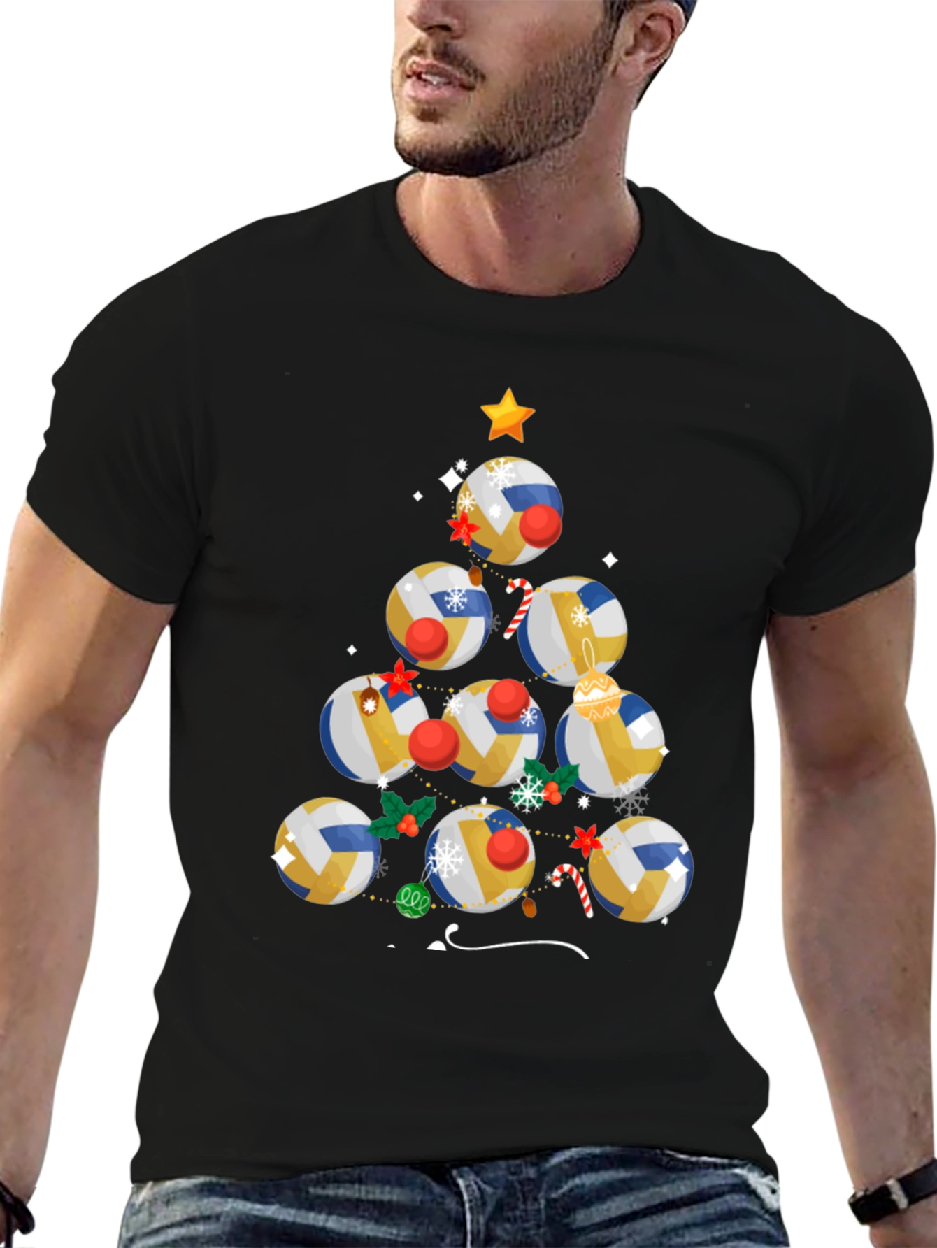 Volleyball Christmas Tree T-Shirt