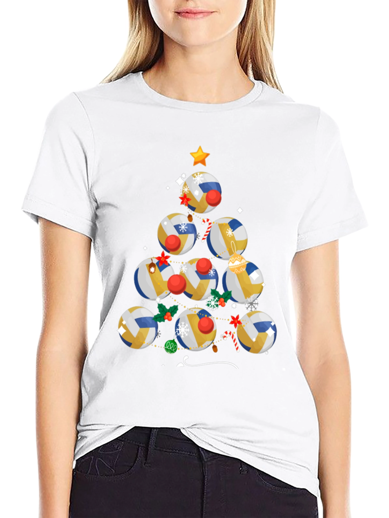 Volleyball Christmas Tree T-Shirt