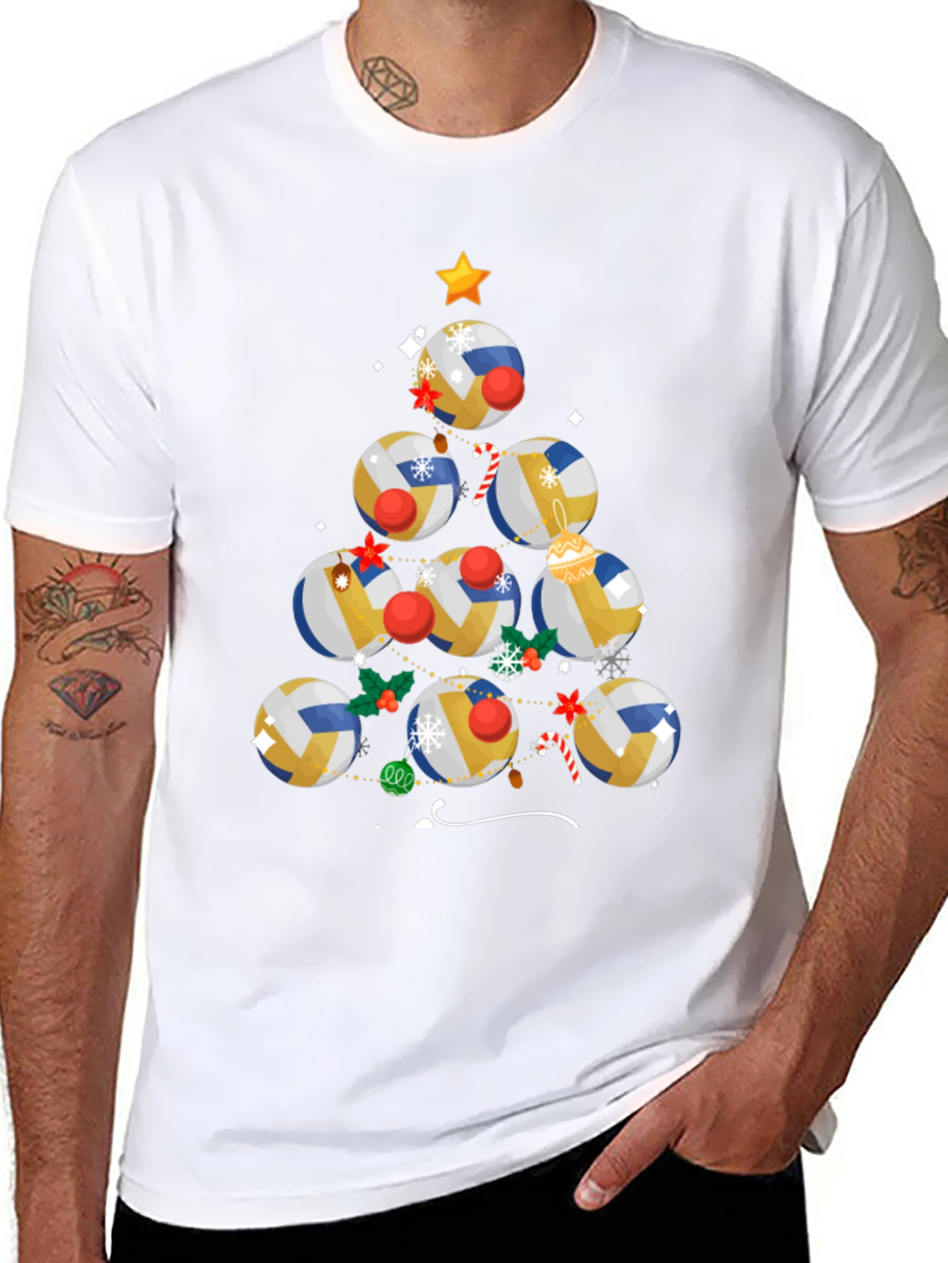 Volleyball Christmas Tree T-Shirt