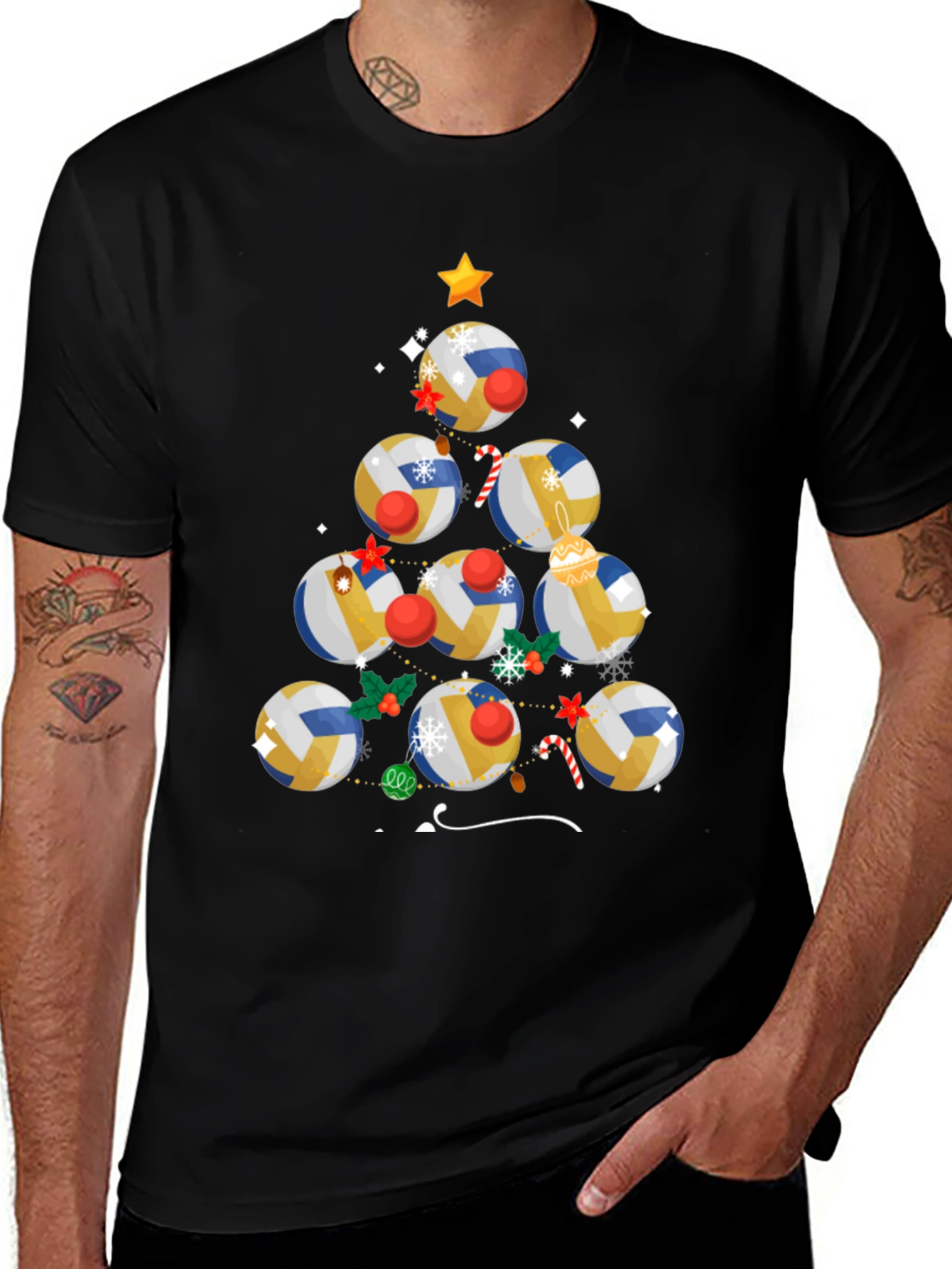 Volleyball Christmas Tree T-Shirt