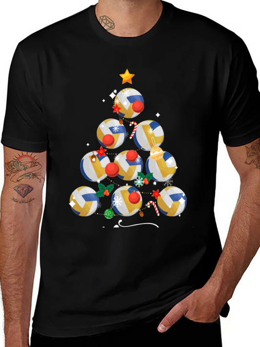 Volleyball Christmas Tree T-Shirt