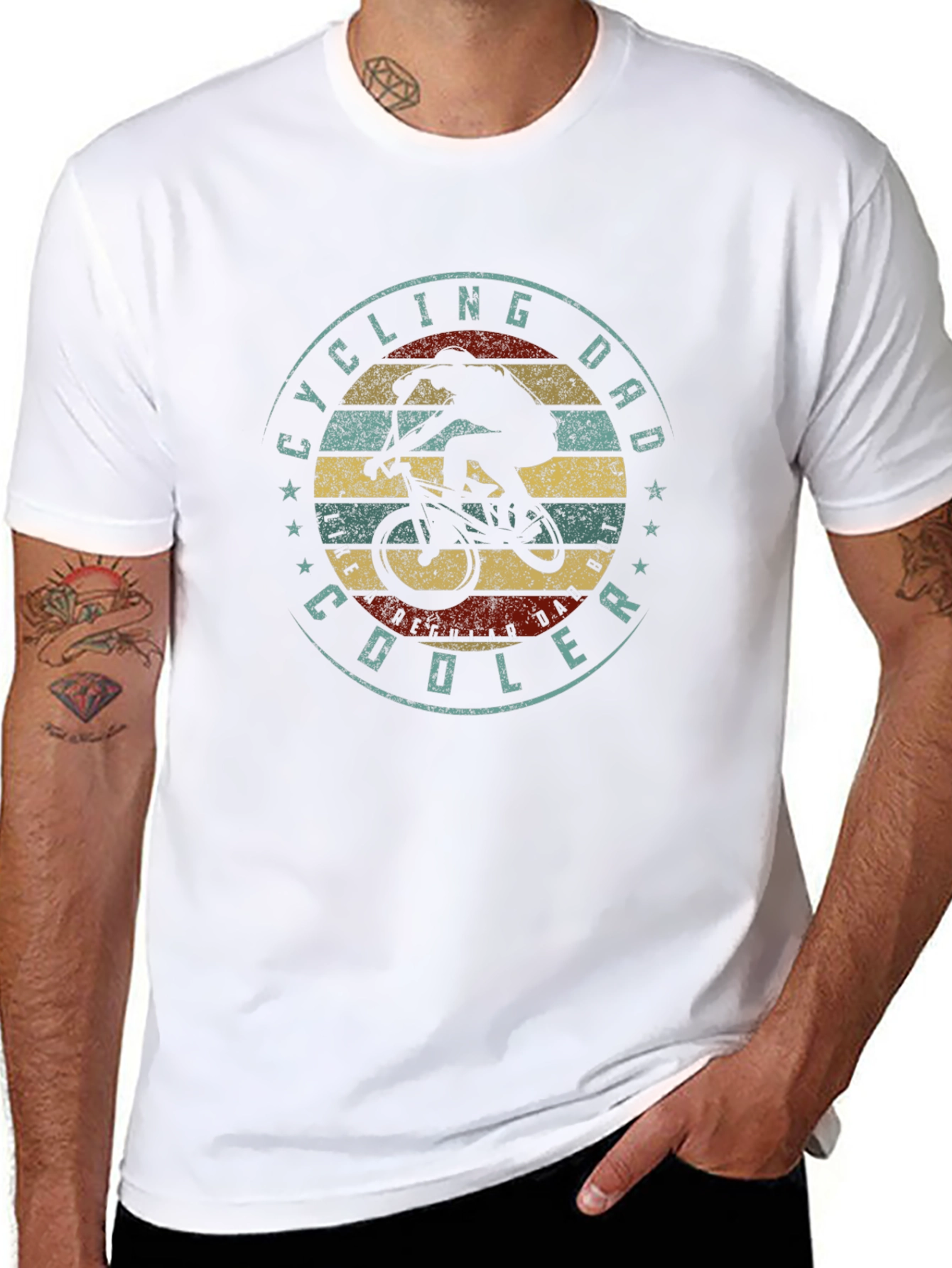 Cycling Dad T-Shirt - Retro Biker Tee