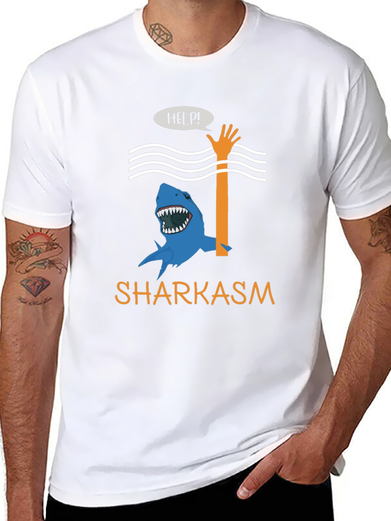 Sharkasm Funny Graphic T-Shirt