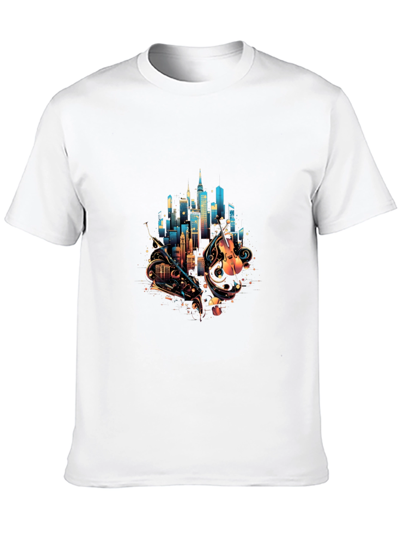 City Music Graphic Tee - Black Cotton Blend