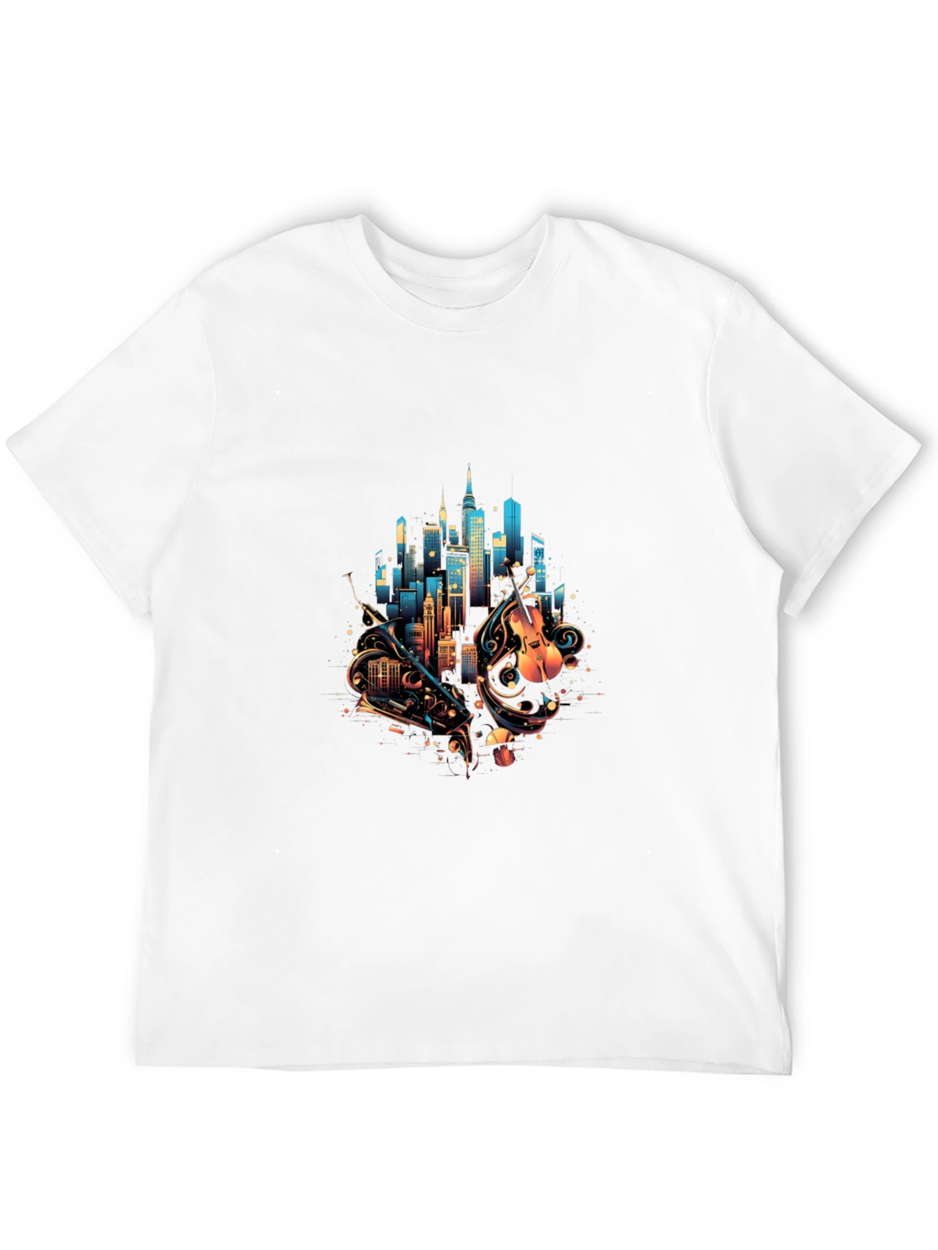City Music Graphic Tee - Black Cotton Blend