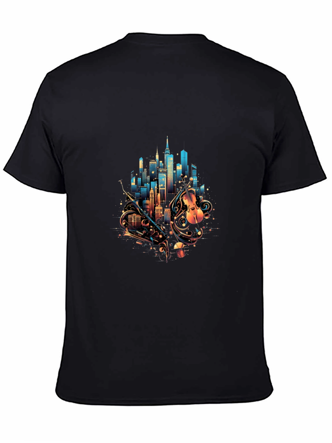 City Music Graphic Tee - Black Cotton Blend