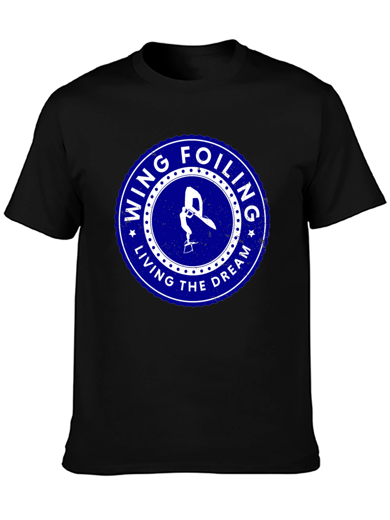 Wing Foiling Living the Dream Black T-Shirt