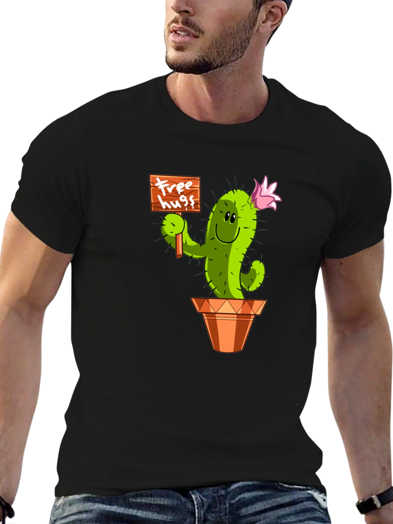 Cactus Free Hugs Graphic T-Shirt