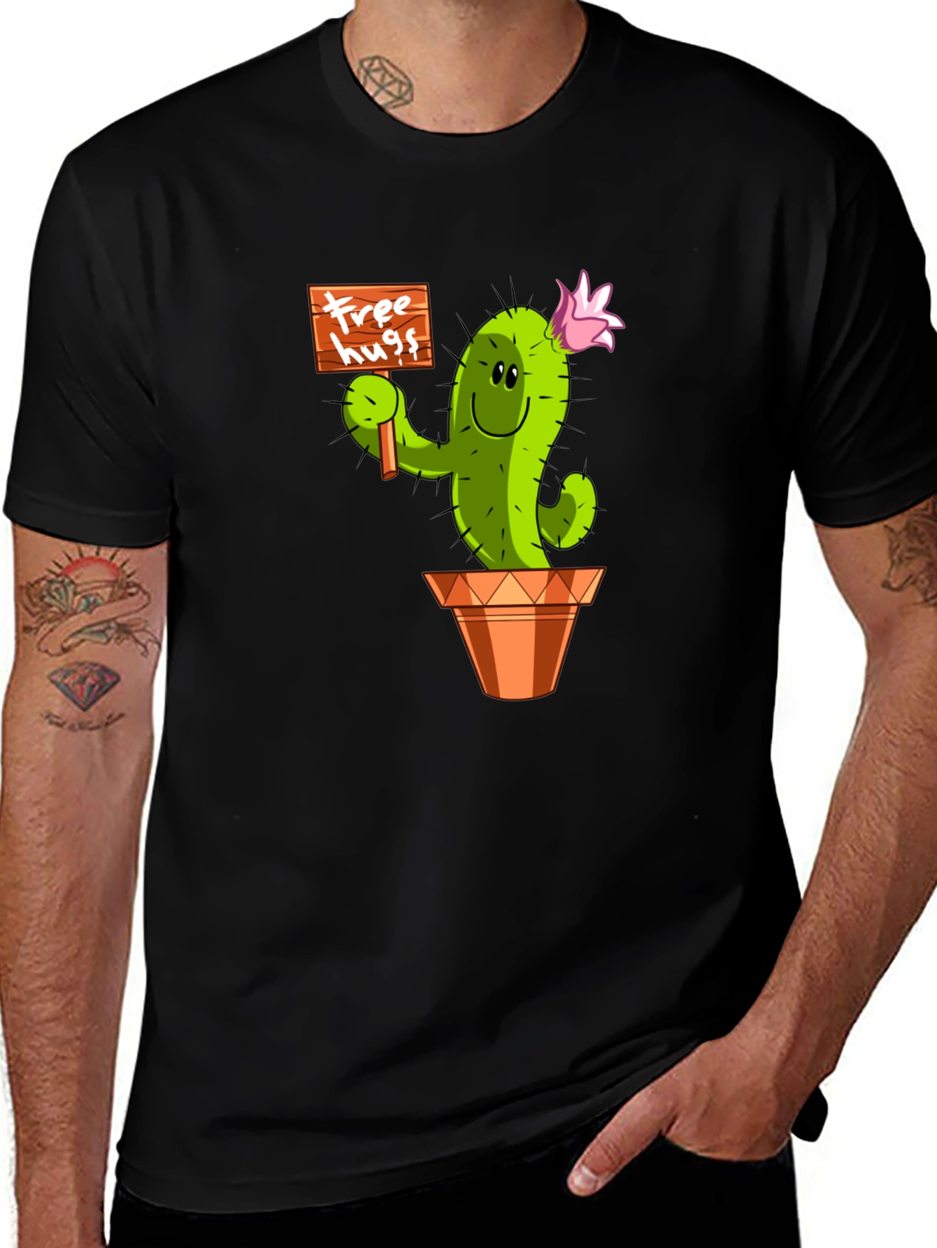 Cactus Free Hugs Graphic T-Shirt