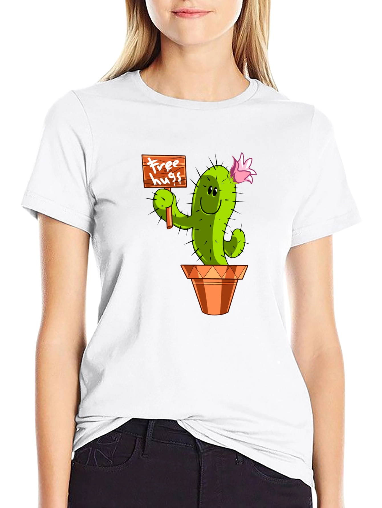 Cactus Free Hugs Graphic T-Shirt