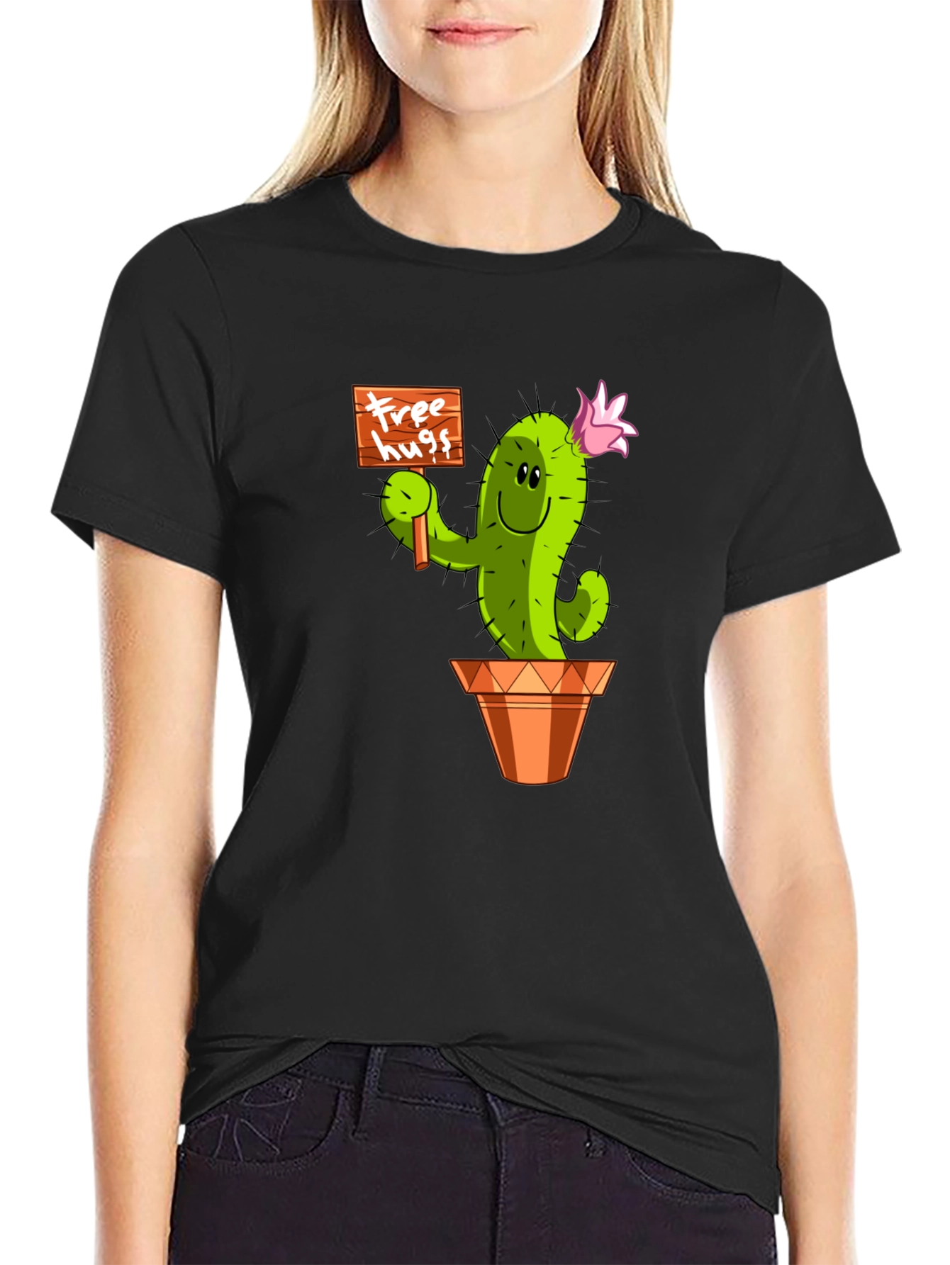 Cactus Free Hugs Graphic T-Shirt