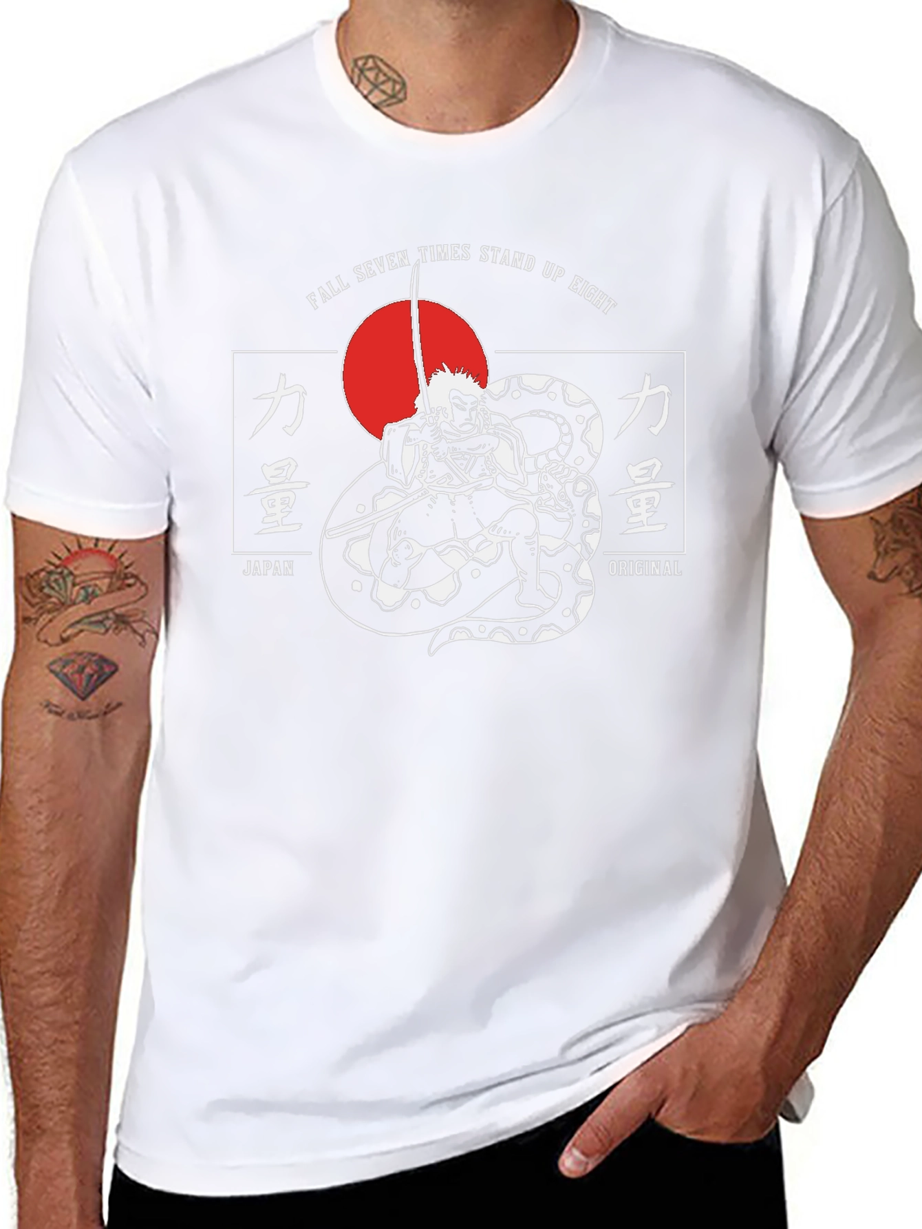 Samurai Snake Graphic T-Shirt - Fall Seven Times