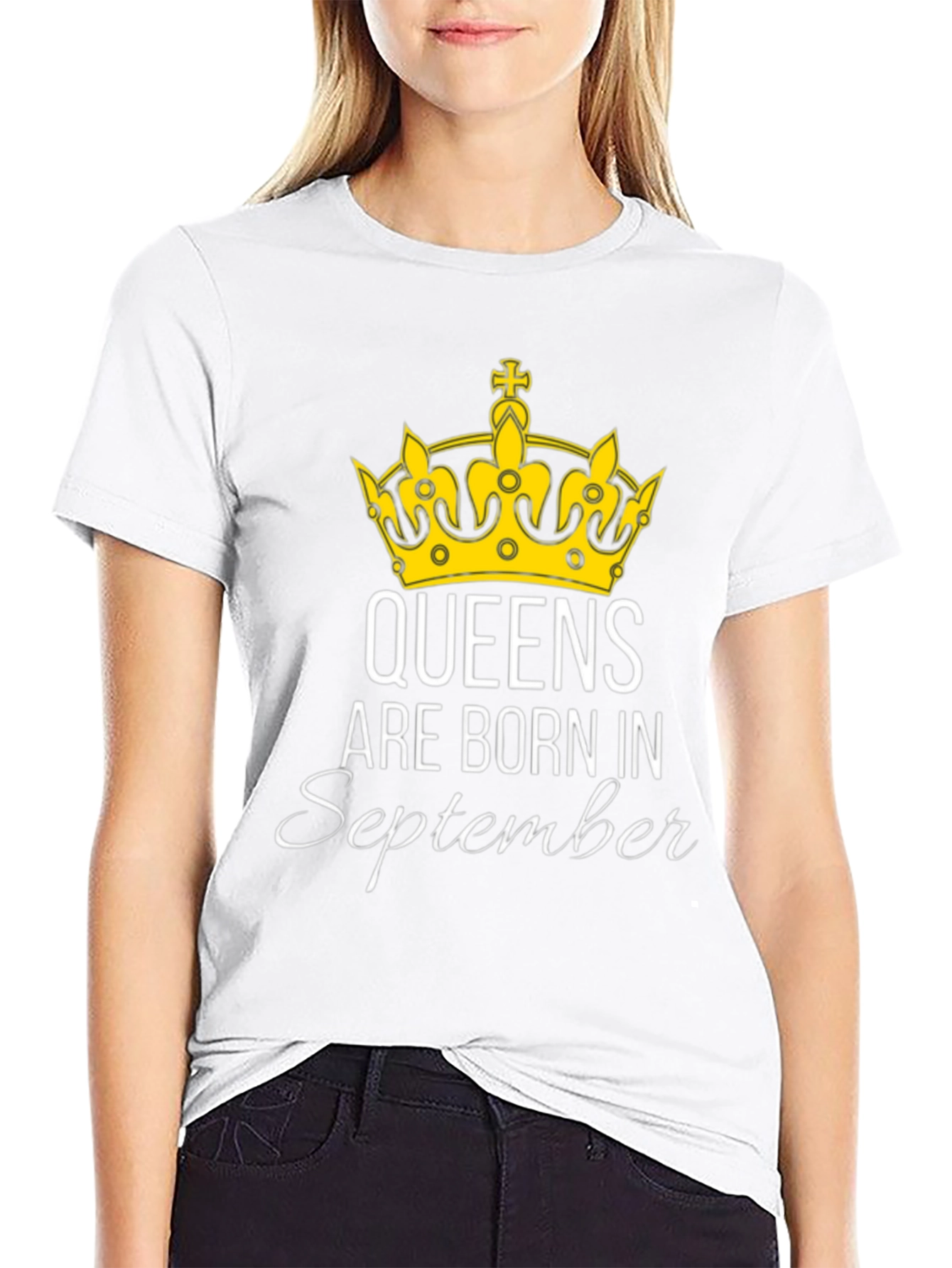Queens Are Born in September Black T-Shirt