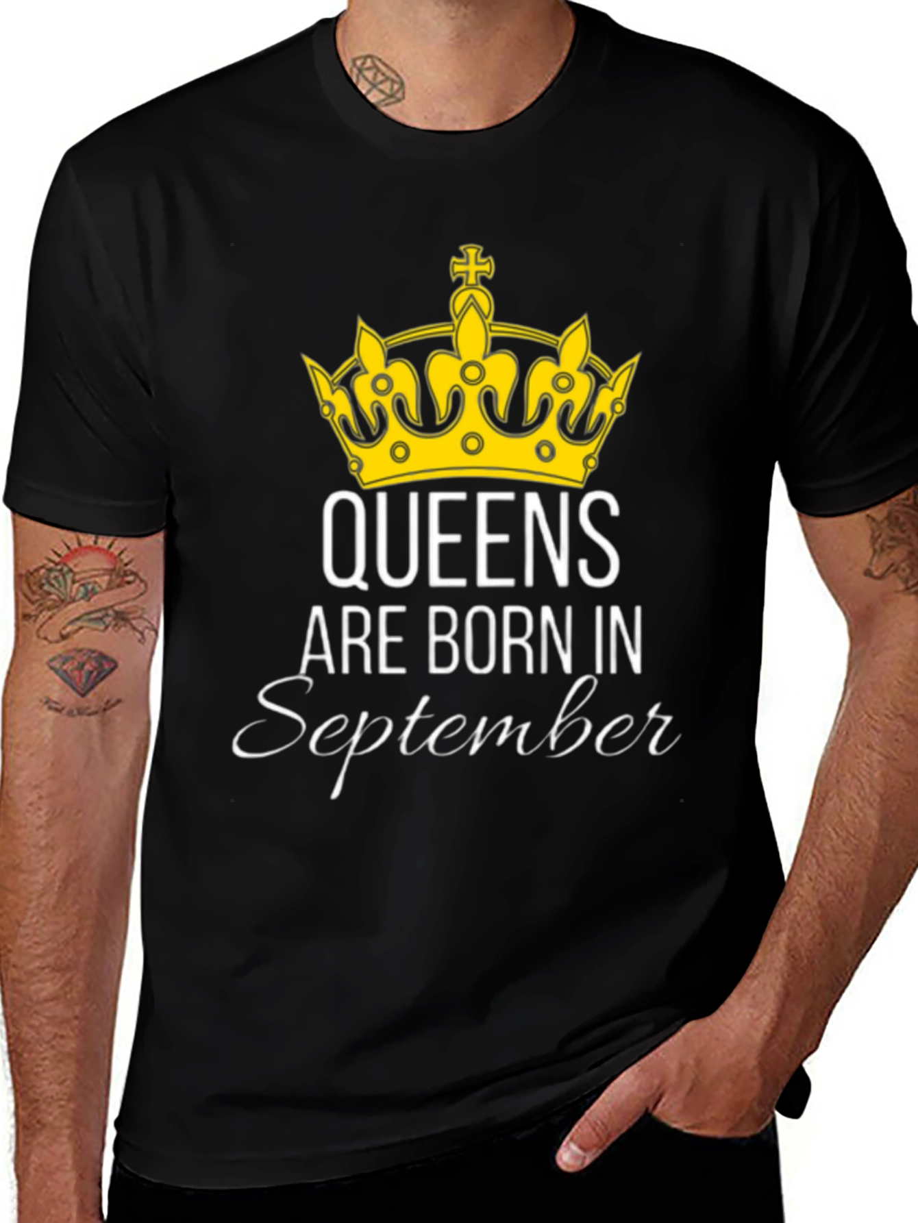 Queens Are Born in September Black T-Shirt