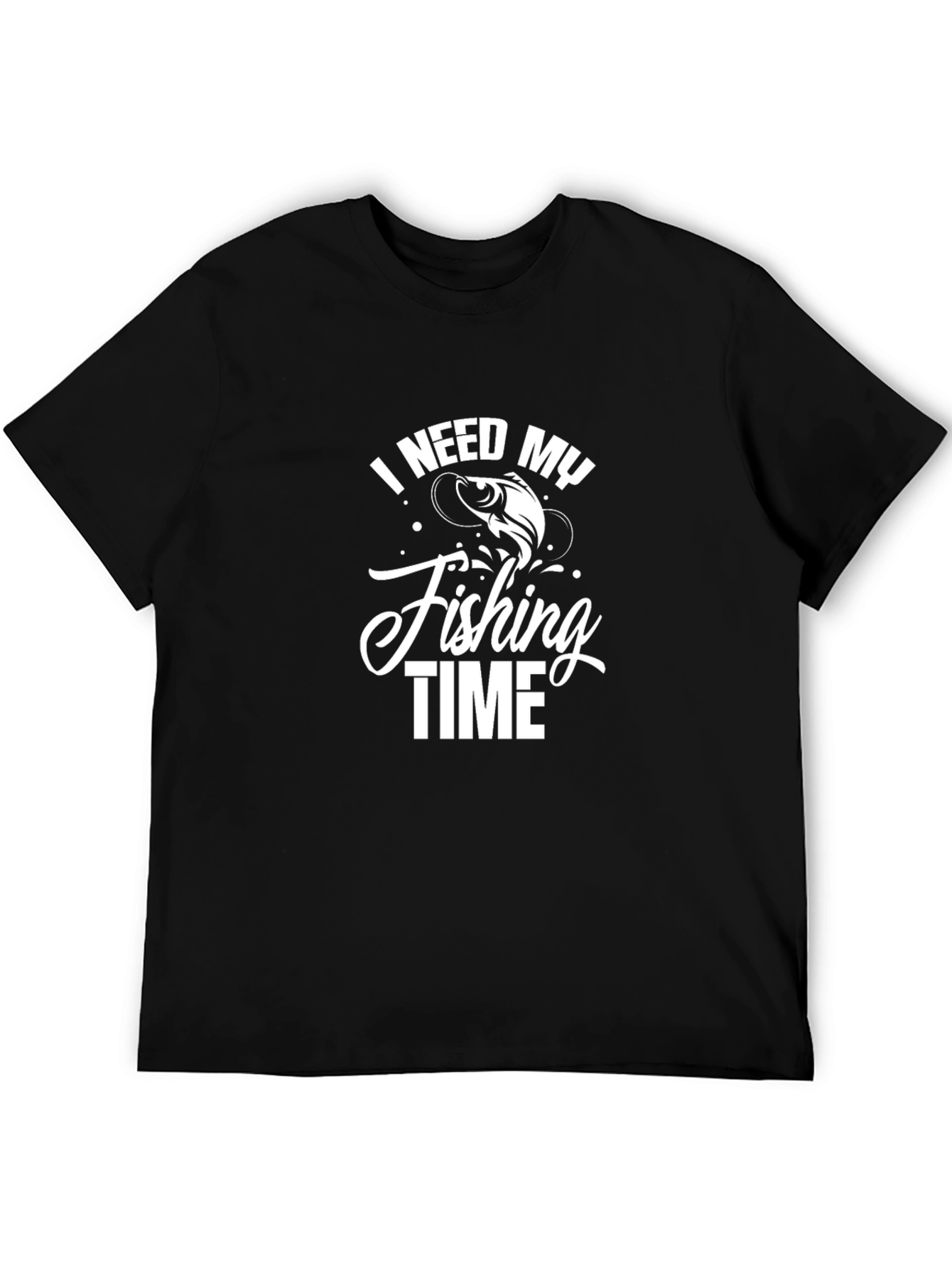 Fishing Time Black Graphic Tee