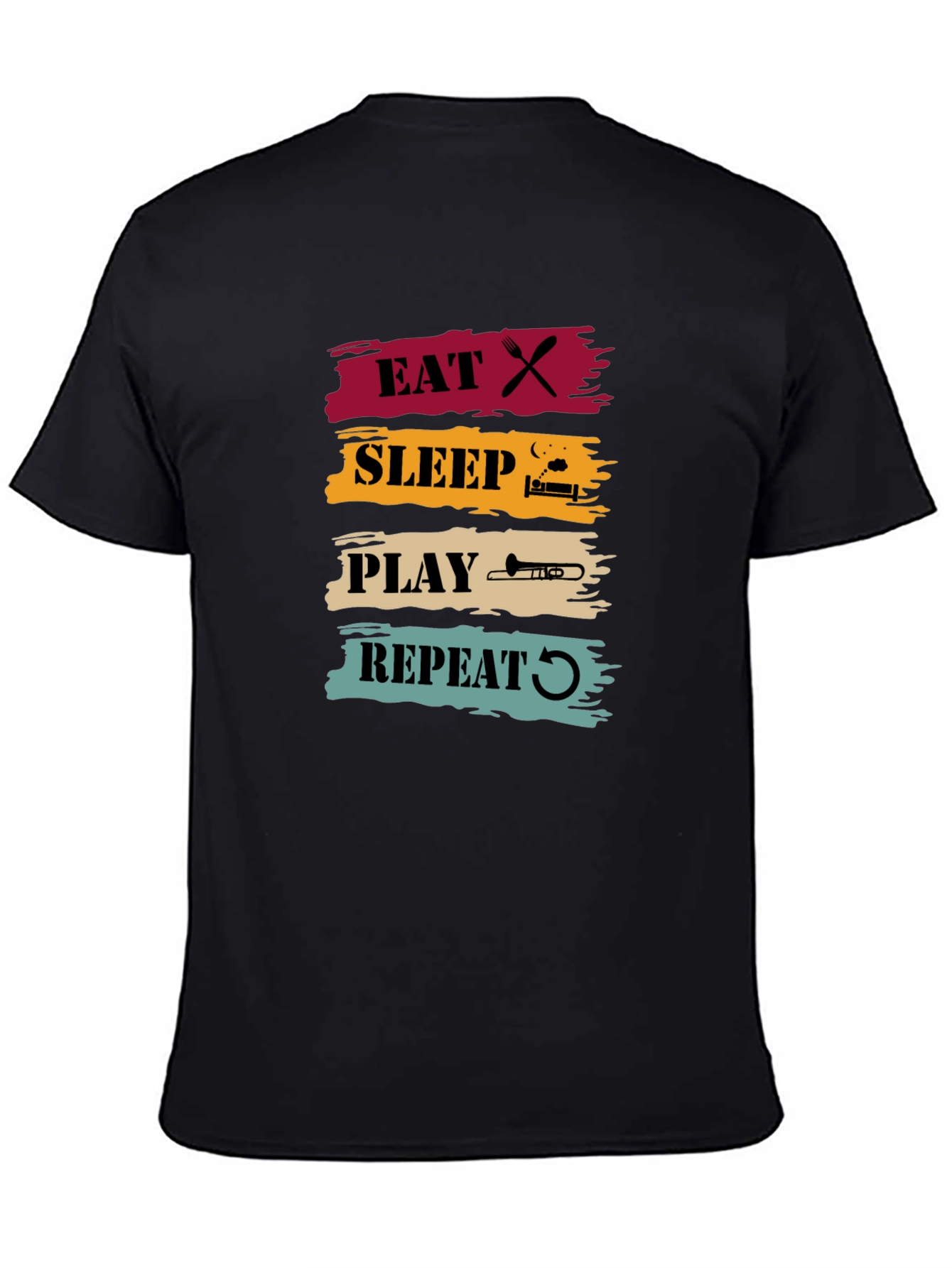 Eat Sleep Play Trombone Repeat Graphic Tee