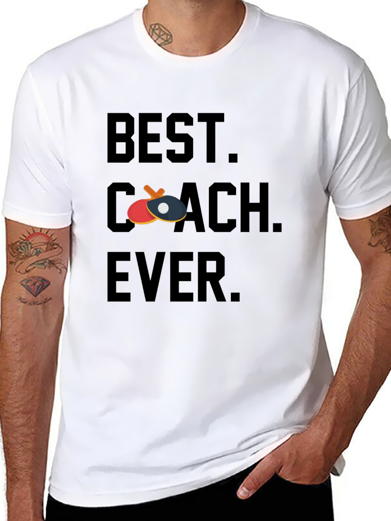 Best Coach Ever Table Tennis Graphic Tee