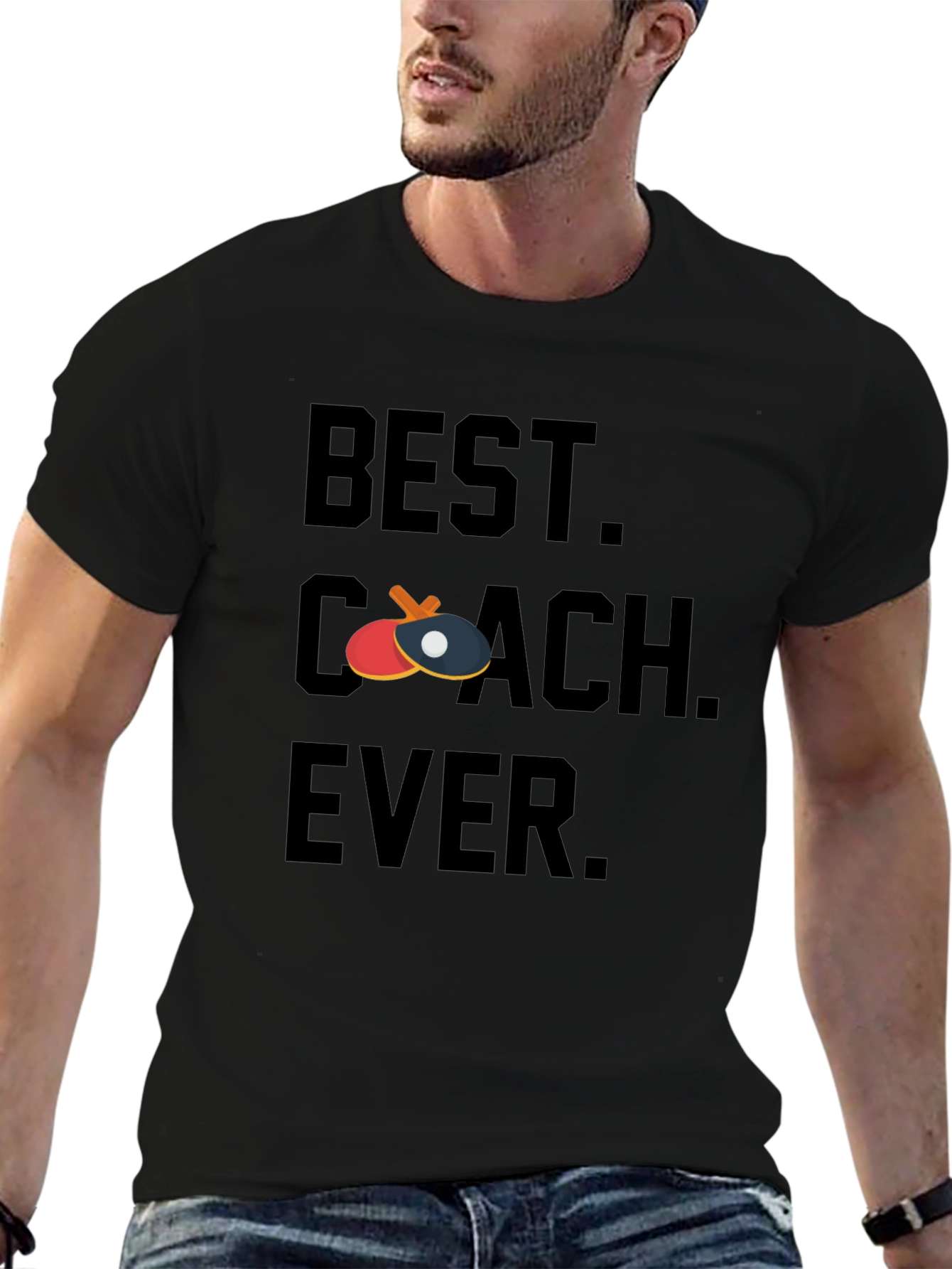 Best Coach Ever Table Tennis Graphic Tee