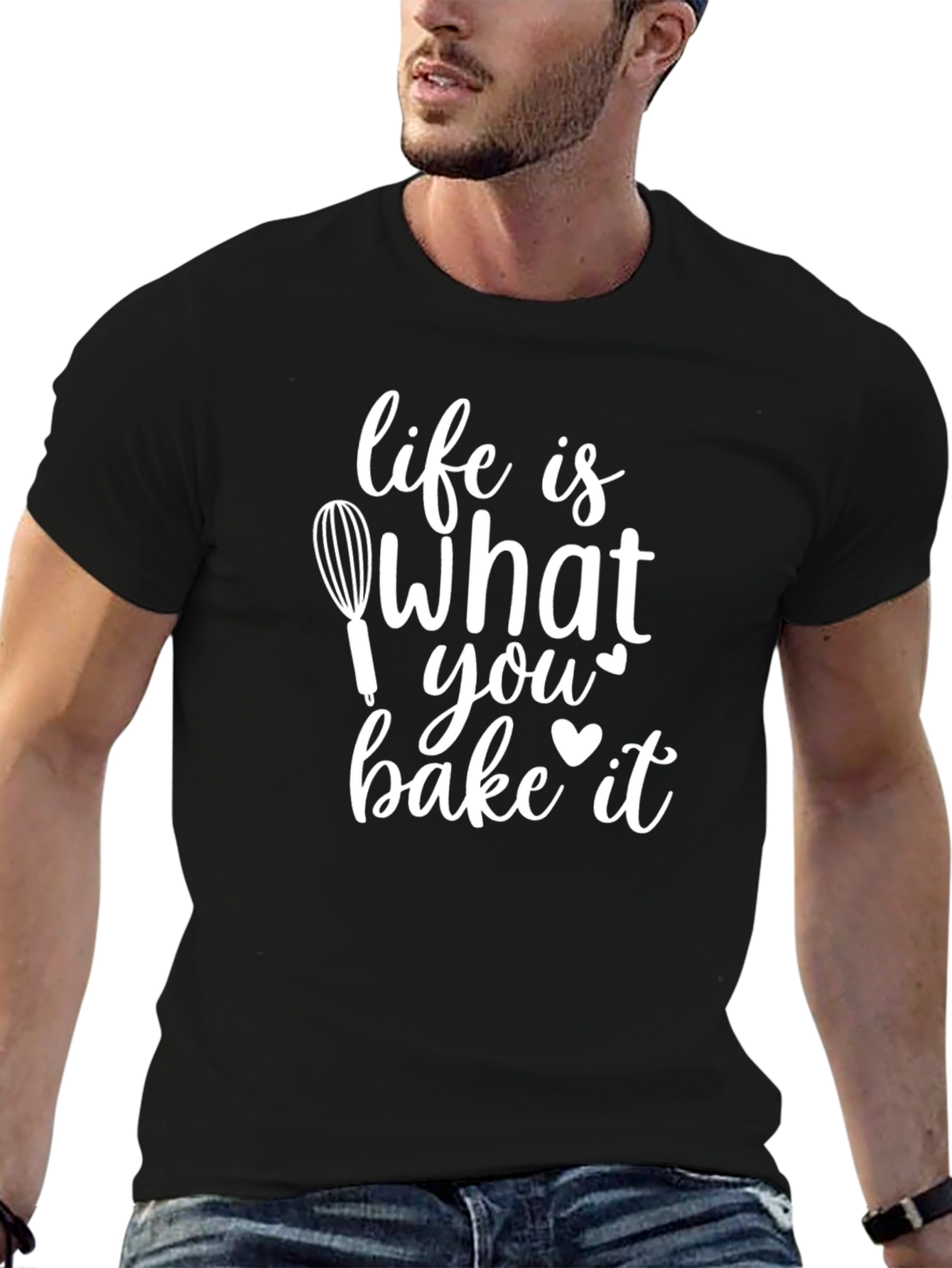 Life is What You Bake It Black Graphic T-Shirt