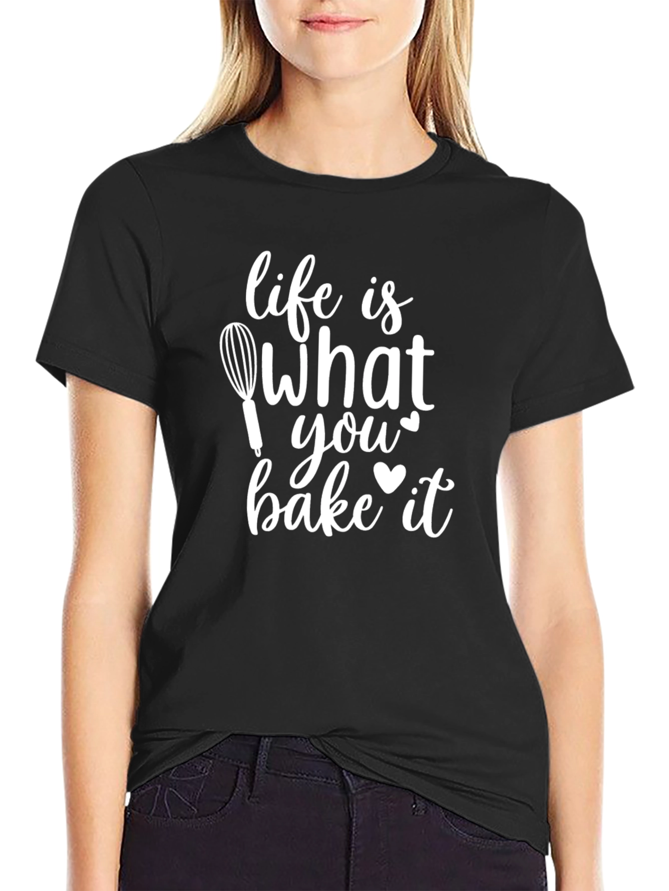 Life is What You Bake It Black Graphic T-Shirt