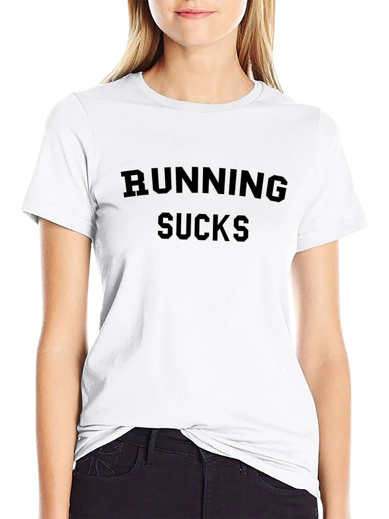 Running Sucks Graphic Tee - Black Cotton