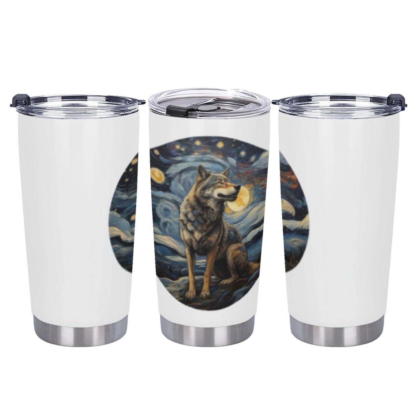 Leak-Proof Insulated Beverage Tumbler - Stainless Steel Graphic Print Cup