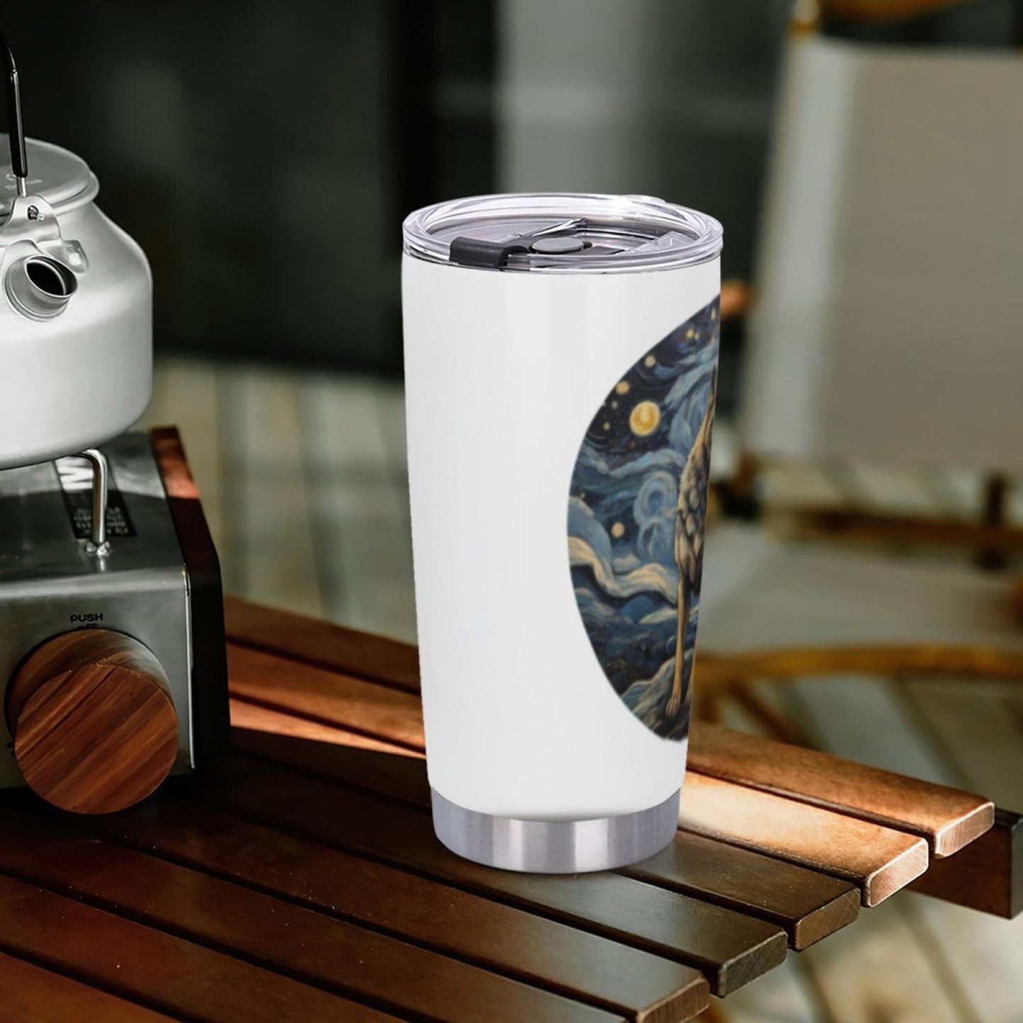 Leak-Proof Insulated Beverage Tumbler - Stainless Steel Graphic Print Cup