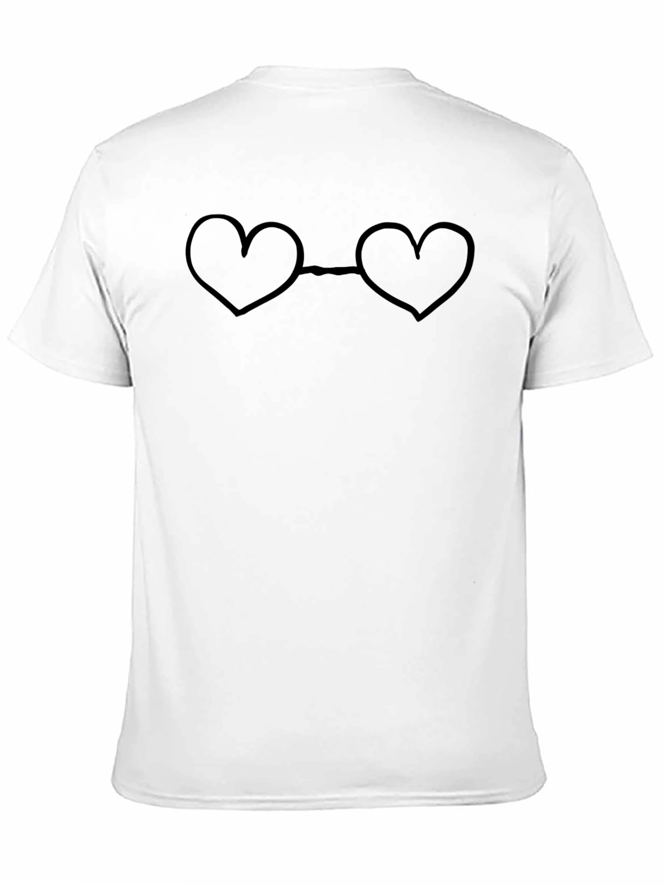 Heart Glasses Graphic Tee - Casual Black T-Shirt