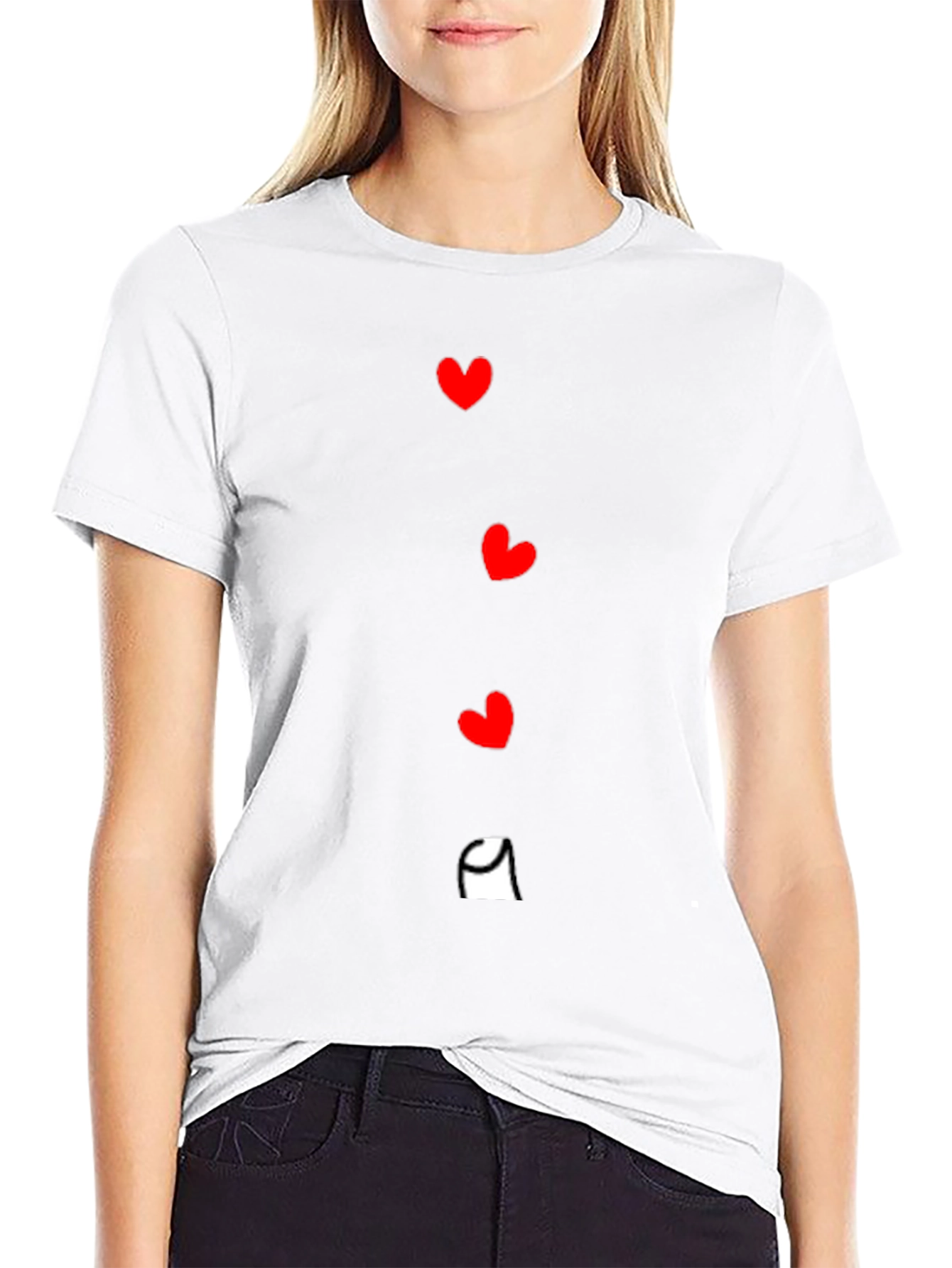 Heart Stack Graphic Tee - Black