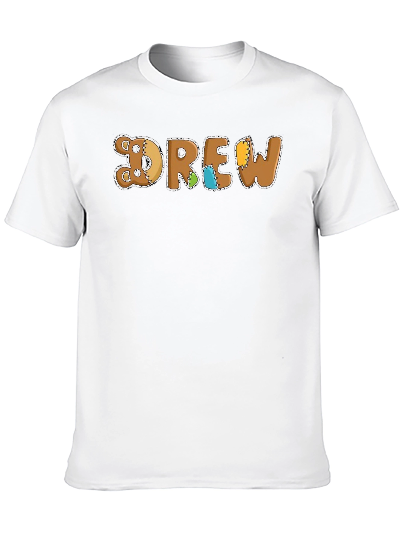 DREW Teddy Bear Patchwork Style Black T-Shirt