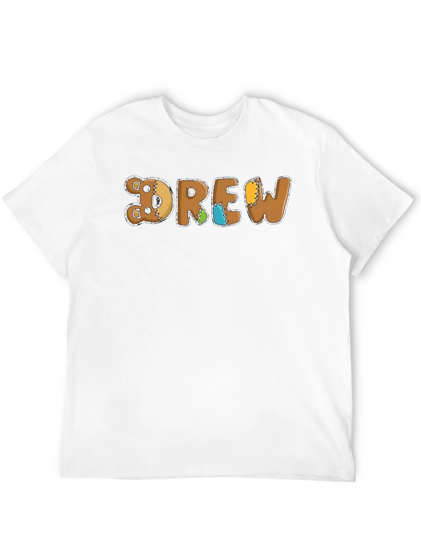 DREW Teddy Bear Patchwork Style Black T-Shirt