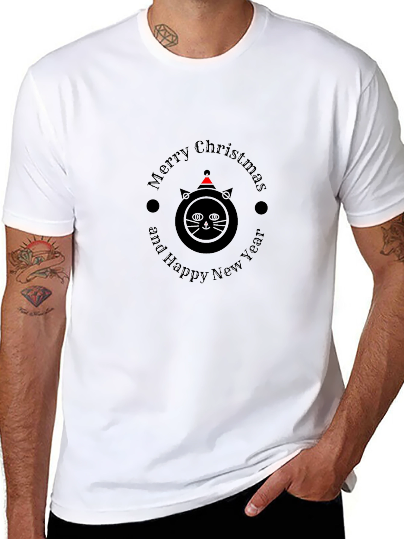 Festive Christmas Cat T-Shirt