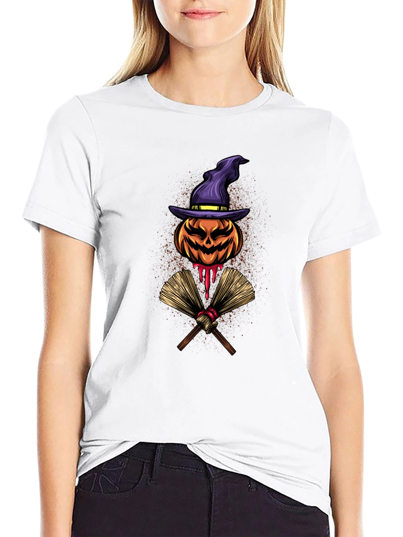 Halloween Pumpkin Witch T-Shirt