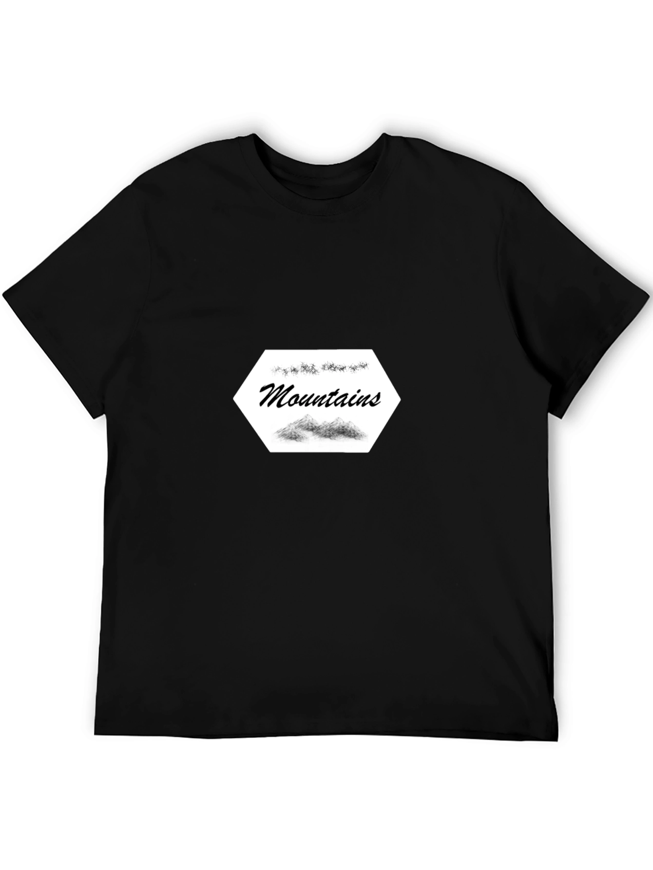 Mountains Graphic Tee - Stylish Black Cotton T-Shirt