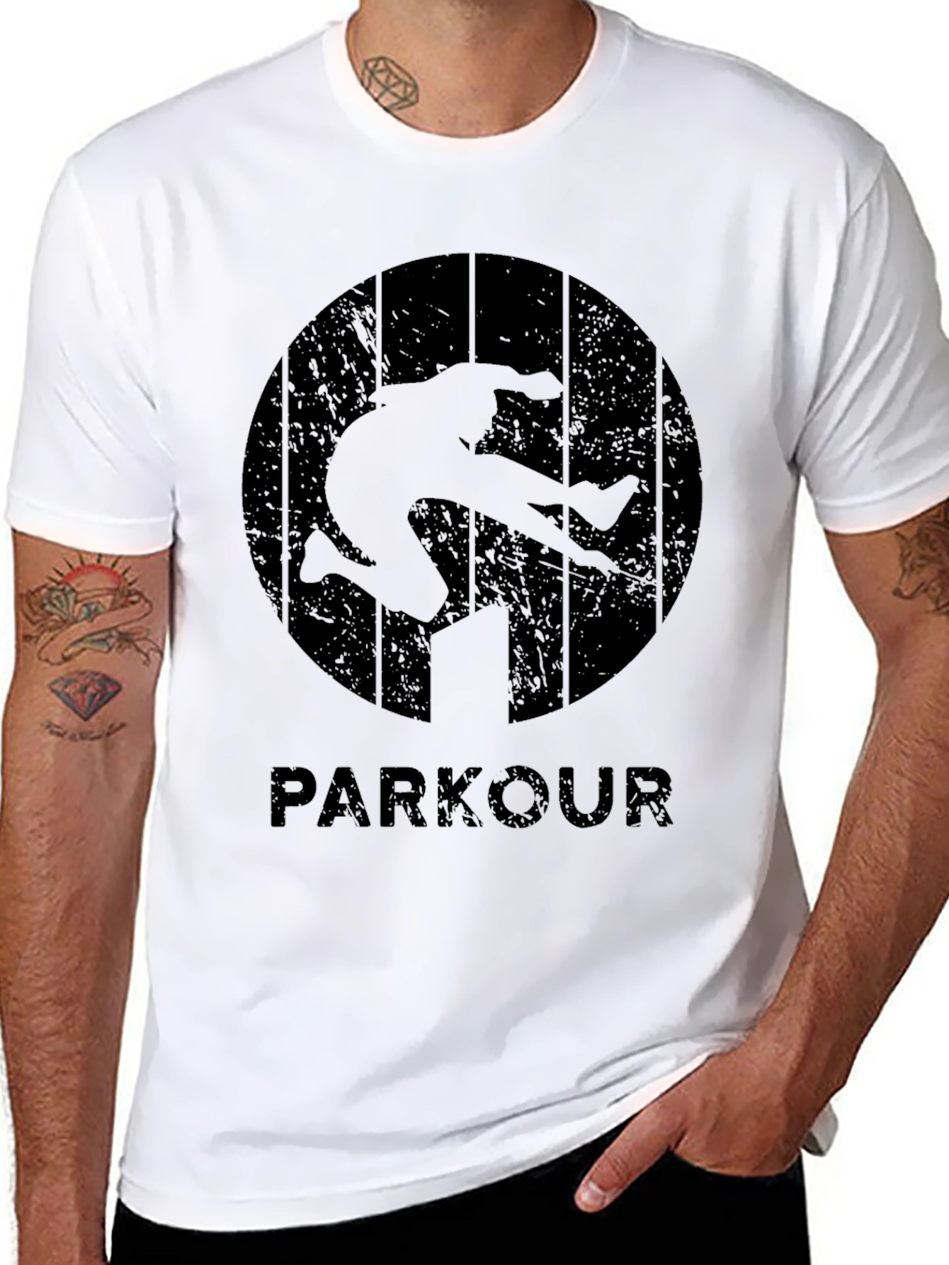 Parkour Graphic Tee - Urban Style Black T-Shirt