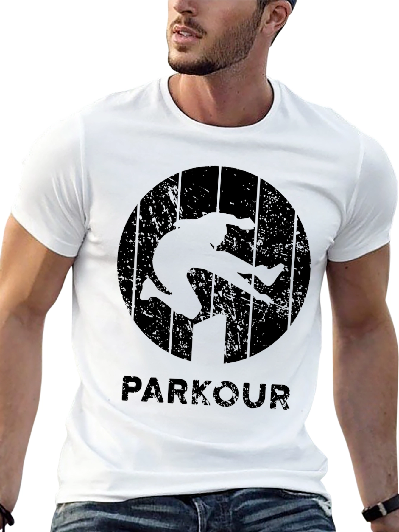 Parkour Graphic Tee - Urban Style Black T-Shirt