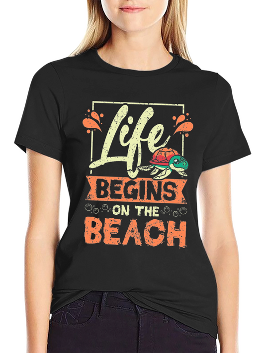 Life Begins On The Beach T-Shirt