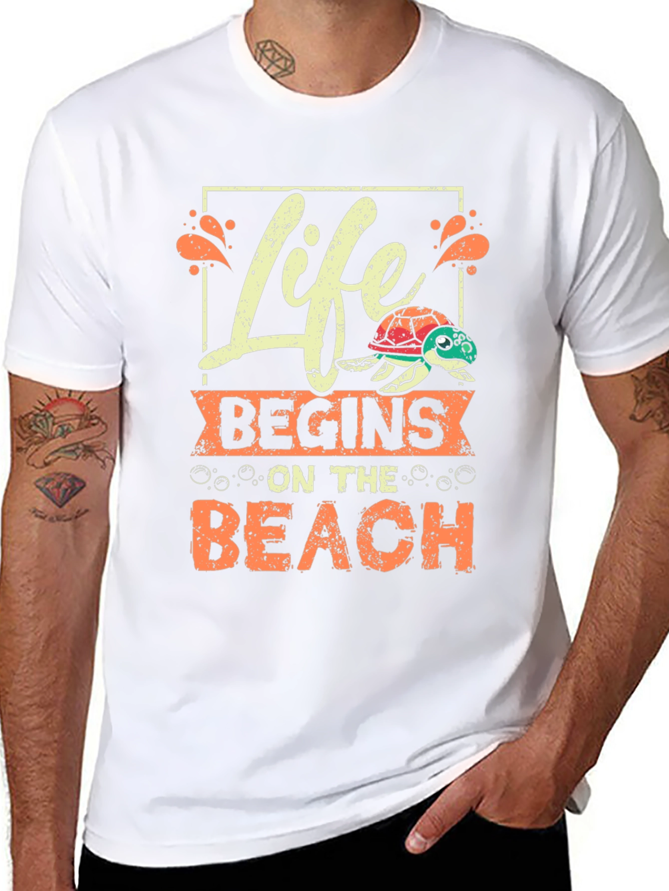 Life Begins On The Beach T-Shirt