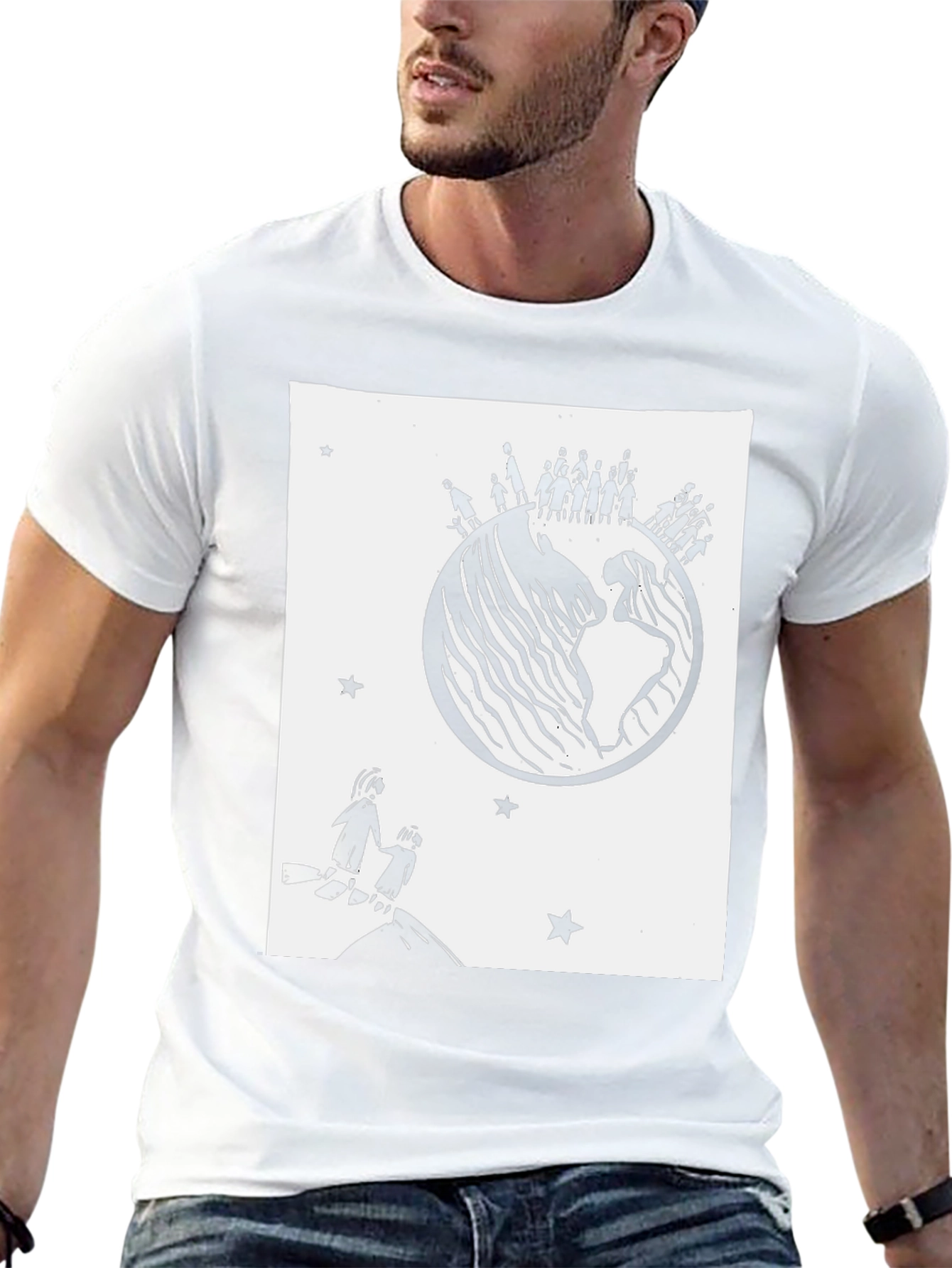 World Unity Graphic Tee - Black Cotton T-Shirt