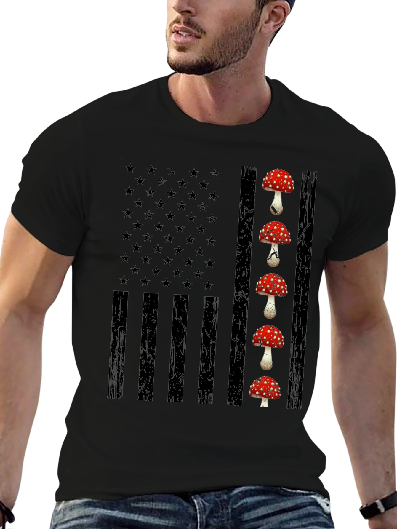 Mushroom USA Flag Graphic Tee