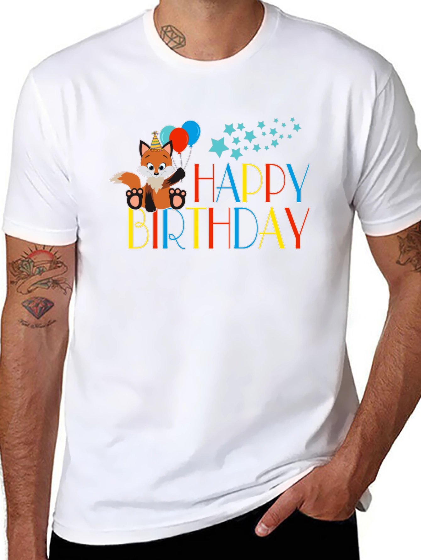 Happy Birthday Fox Graphic Tee