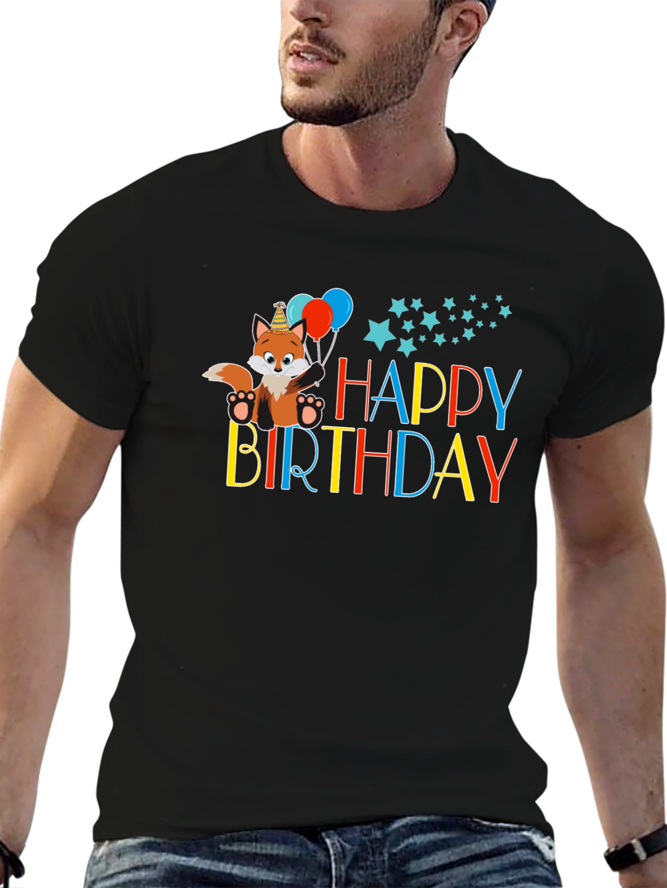 Happy Birthday Fox Graphic Tee