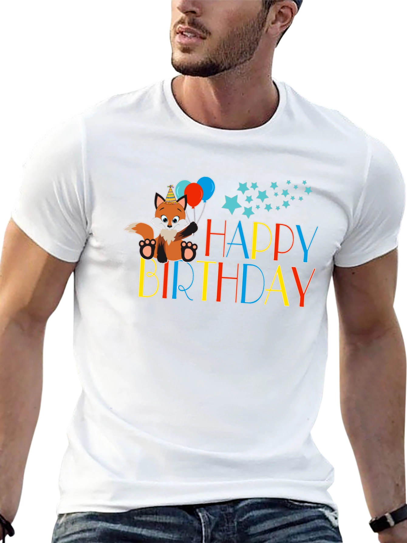 Happy Birthday Fox Graphic Tee