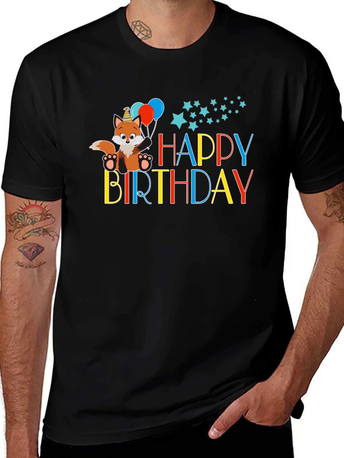Happy Birthday Fox Graphic Tee