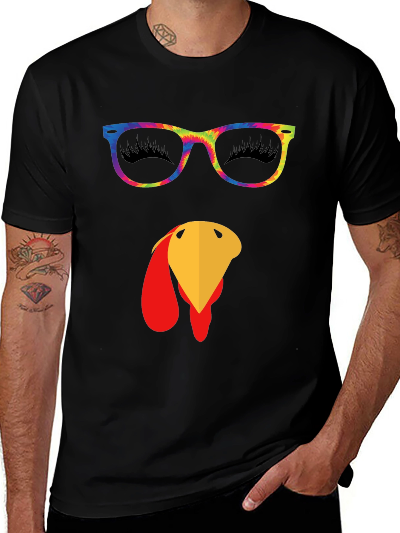 Funny Turkey Face Thanksgiving T-Shirt