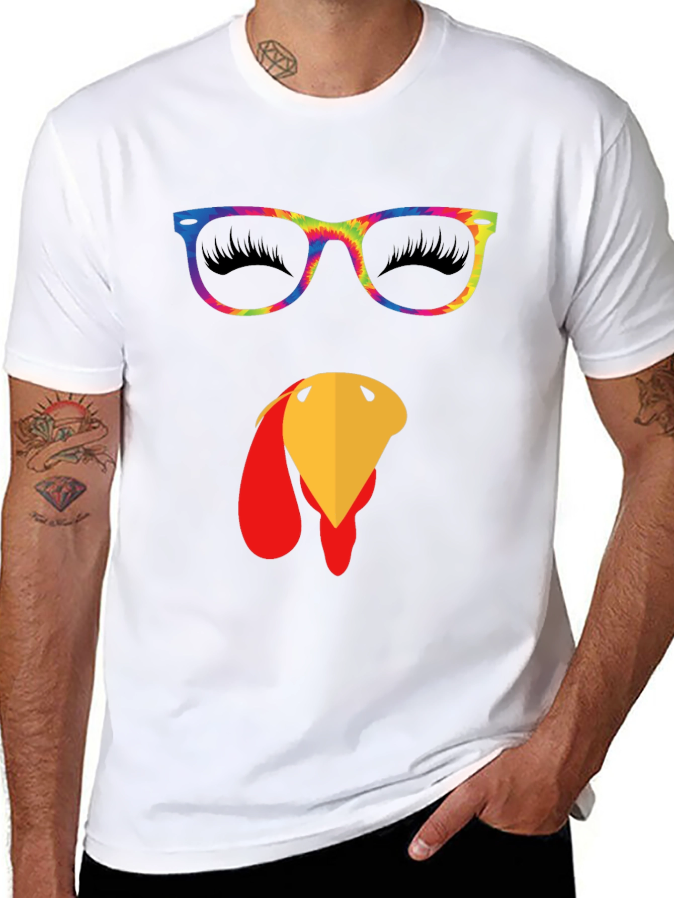 Funny Turkey Face Thanksgiving T-Shirt