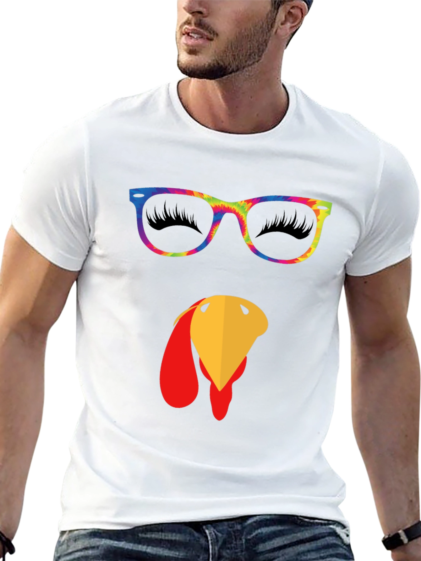 Funny Turkey Face Thanksgiving T-Shirt