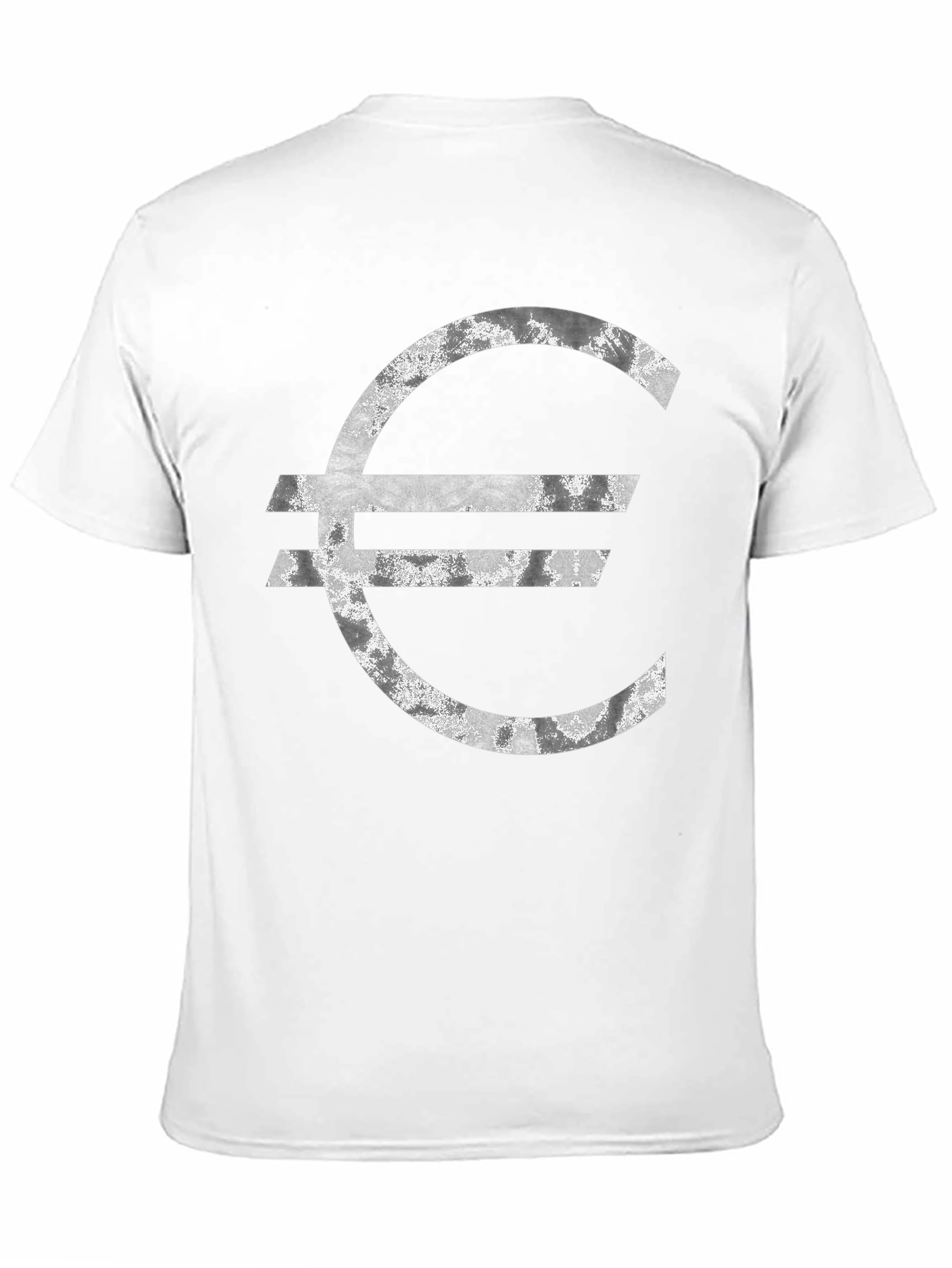 Euro Symbol Graphic Tee - Distressed Look T-Shirt